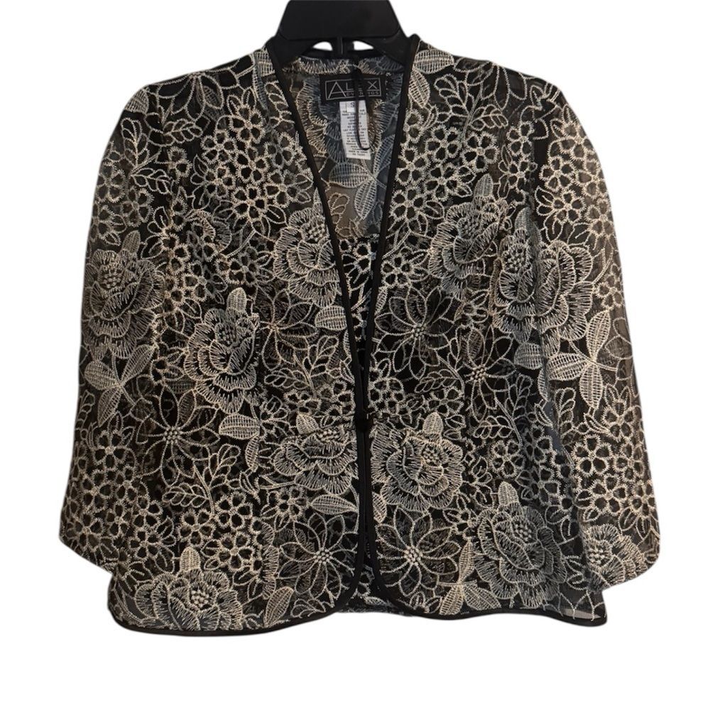 Alex Evenings Small Floral Sheer Tank Blazer Set Mother of the Bride Holiday